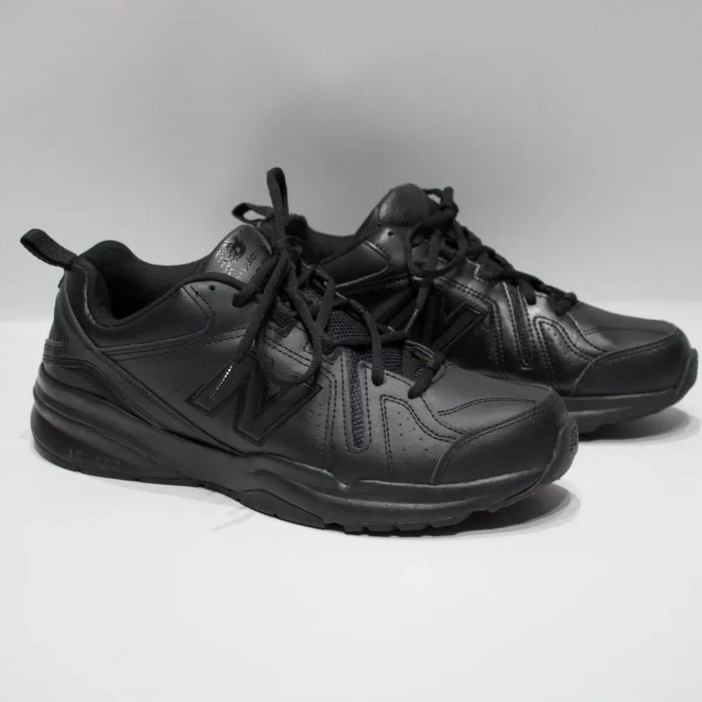 New Balance 608 Slip Resistant Walking Work Shoes Black Leather Men 9.5EE X-Wide